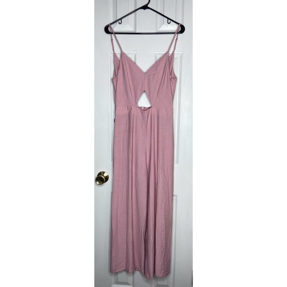 Lulu’s Imagine That Mauve Pink Tie-Back Cutout Culotte Jumpsuit Size Medium - Picture 2 of 7